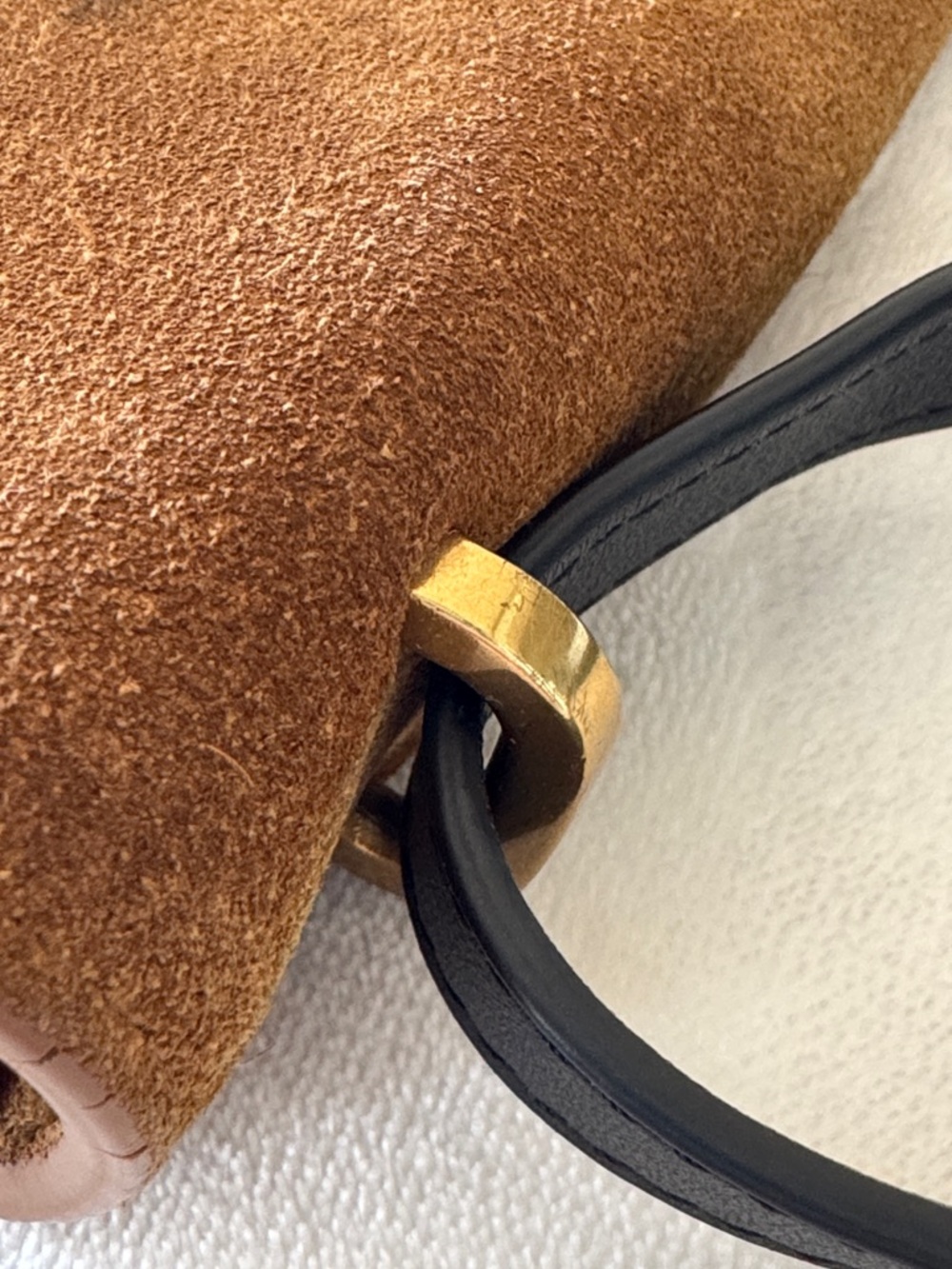 Saint Laurent Brown Suede Crossbody Bag with Black YSL Hardware (pre-loved) - Picture 3 of 15